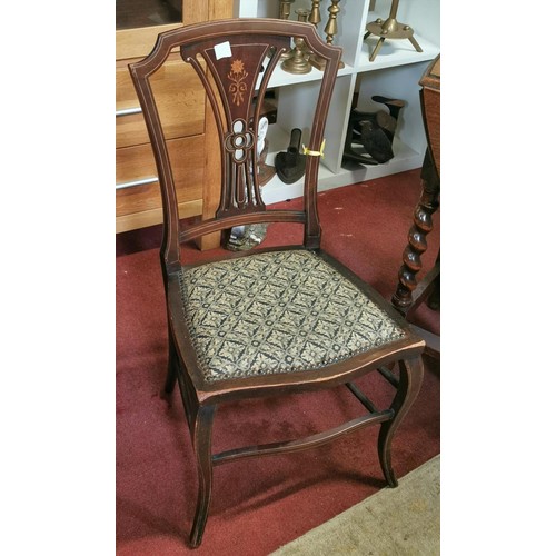 378 - Nice inlaid Edwardian chair