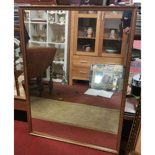 398 - 81 x 108 cm very heavy gilt framed wall mirror