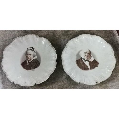 405 - Pair of 23.5 diameter Victorian portrait plates