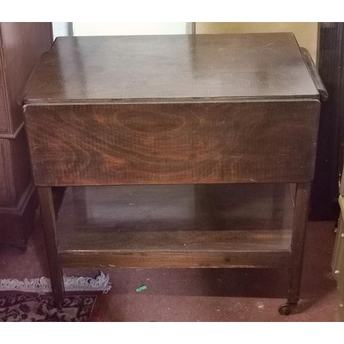 469 - 1930-40s drop leaf hostess trolley with under shelf