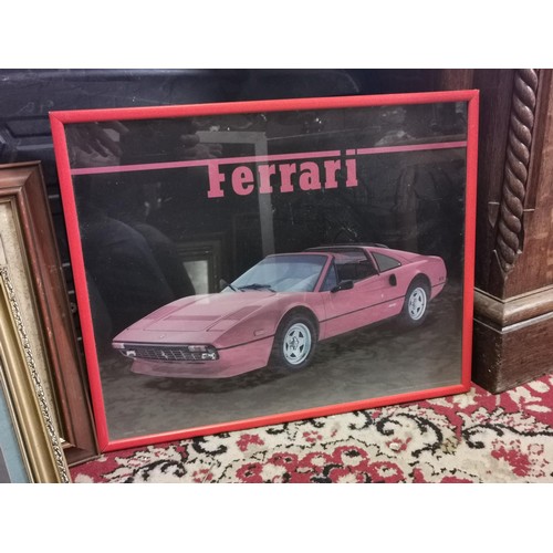 481 - 53 x 43 cm framed retro Ferrari picture