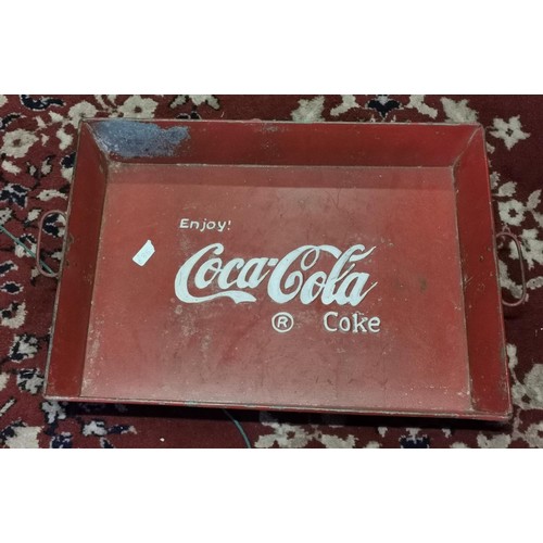 484 - Vintage metal coca cola serving tray