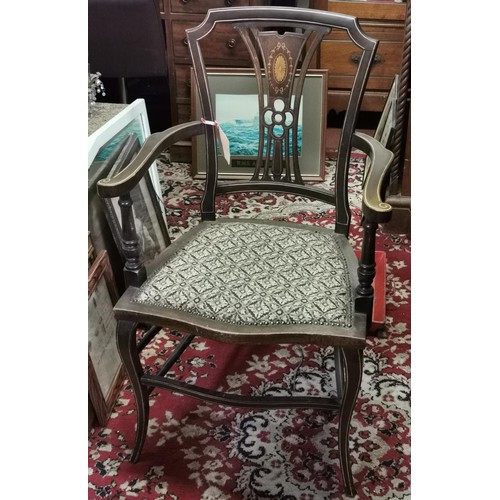 485 - Nice inlaid Edwardian chair