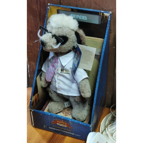 505 - Boxed compare the market 'Sergei' meerkat with certificate