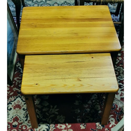 506 - Pine twin nest of tables