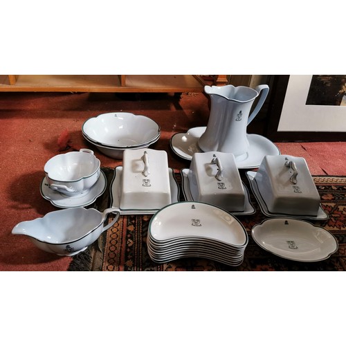 512 - Bundle of Johnson Bros - Grey dawn - tableware with crest