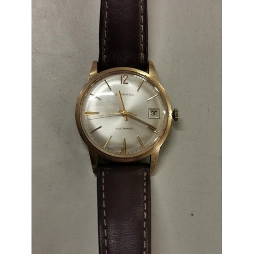 78 - Vintage Garrard automatic calendar watch in 375 hallmarked 9 ct gold case (engraved on rear) in work... 