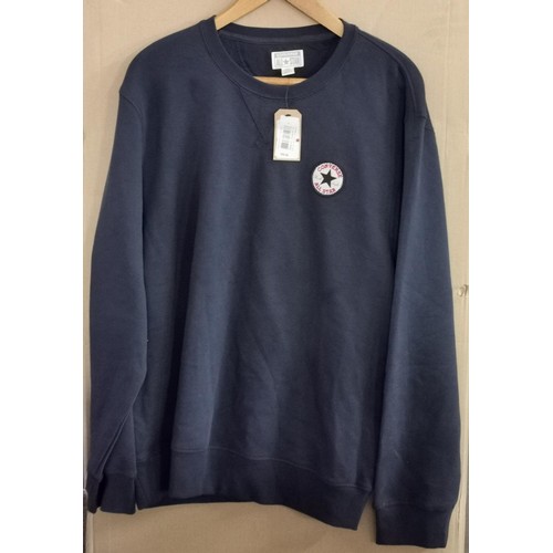 95 - New and tagged Converse Allstars navy chuck patch sweatshirt , ticket price £40