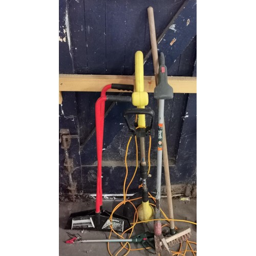 101 - Gardening bundle of electric strimmer, grab n lift etc