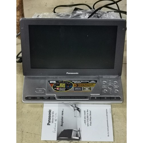 118 - Panasonic portable DVD player model DVD LS91 with 240 and 12 volt power supplies