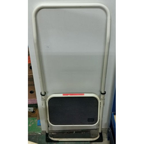 243 - Taurus tubular metal framed folding single step ladder