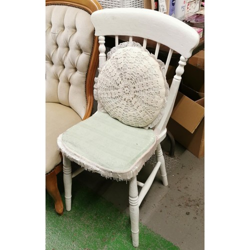 245 - Painted old stick back farmhouse dining chair