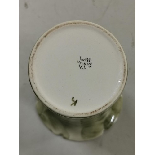 201 - 16 cm tall Jersey Pottery floral decorated vase