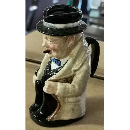121 - Approx. 15 cm tall vintage Royal Doulton Winston Churchill character jug