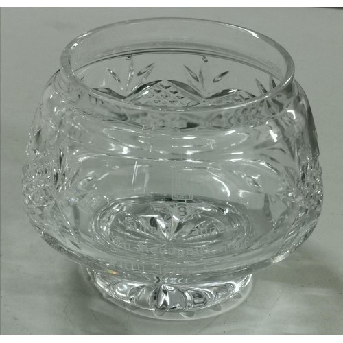 135 - 11.5 cm tall lead crystal bowl engraved to Alfred Sanders in recognition of 50 years service with Ro... 