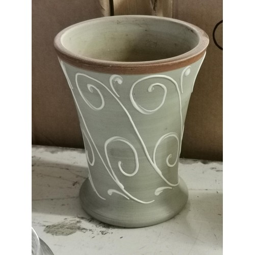 136 - 16.5 cm tall Denby Ferndale stoneware vase