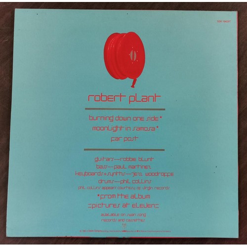 183 - 1982 Robert Plant limited edition 12 in single Burning Down One Side/ Moonlight in Samosa, Swan Song... 