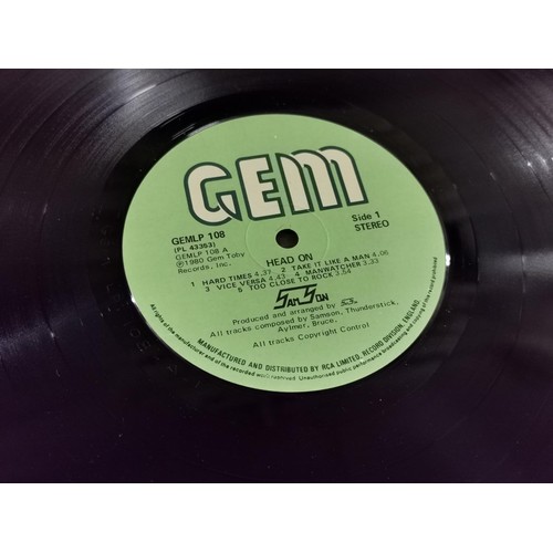 186 - 1980 Samson-Head On vinyl album with picture lyric sheet present, Gem GEMLP 108 (A1 B1) - in excelle... 