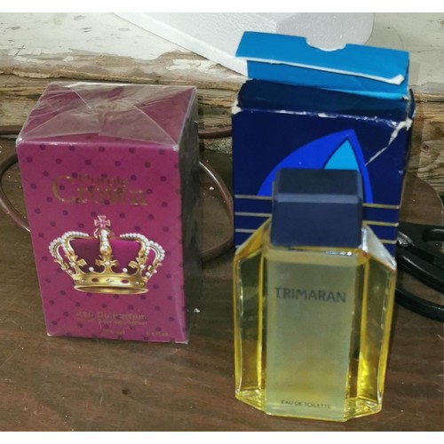 9 - New and sealed Purple Crown 100 ml perfume & near full Trimaran 100 ml eau de toilette