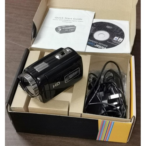 73 - Boxed Vivitar DVR 840 XHD digital video camcorder with manual and disc - all proceeds to NSPCC