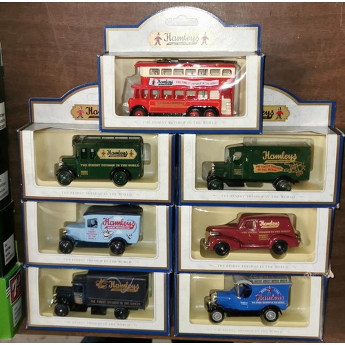 44 - 7 x boxed as new Lledo days gone Hamleys collection die cast vehicles