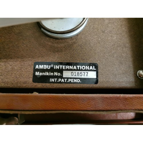 47 - Vintage Ambu International first aid training mannequin in case, number 018577