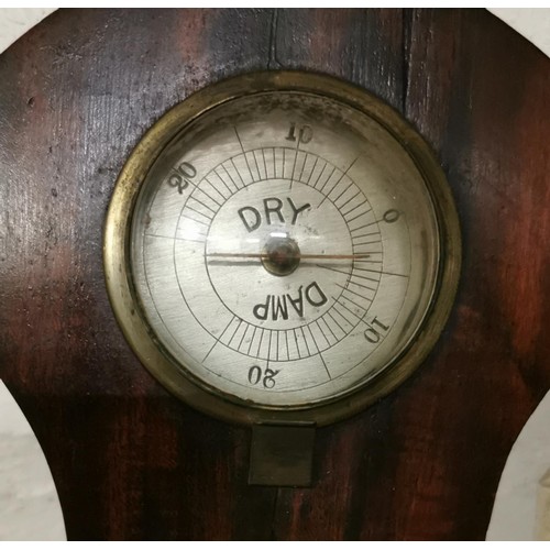 132 - 93.5 cm tall vintage Casartelli Liverpool mahogany cased barometer in working order, no top finial