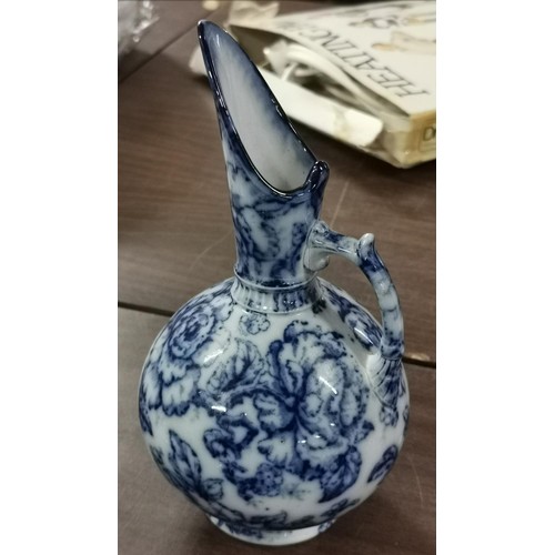 313 - Approx 24 cm tall Keeling & Co Losolware flo blue ewer