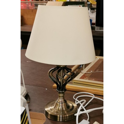 315 - 34 cm tall antique gold table lamp with shade