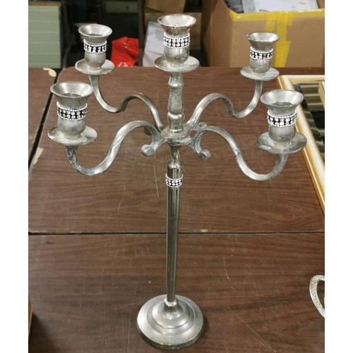 175 - 50 cm tall silver plated 4 branch candelabra