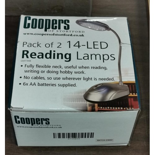 153 - Boxed as new LED reading lamp twin pack