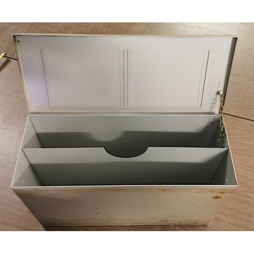 233 - 51.5 x 21 x 29 cm old metal Roneo filing box