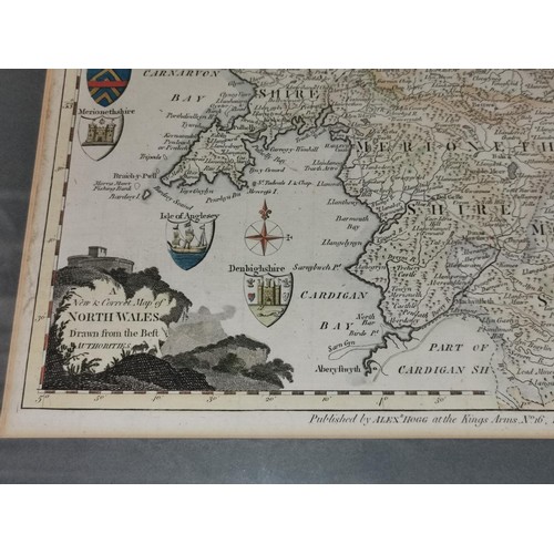 137 - 46 x 34.5 cm framed and mounted genuine 18th century T. Conder map of wales