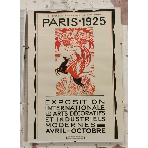 4 - 1925 Paris international exhibition poster print in 42 x 30 cm frameless frame