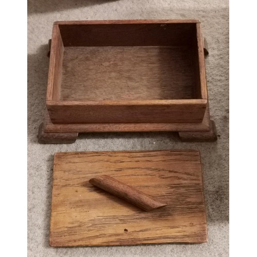 7 - 20 x 13.5 x 8 cm art deco oak cigarette box