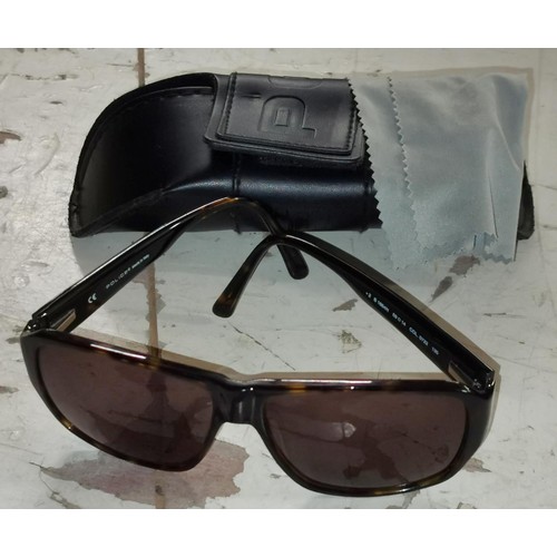 19 - Genuine ladies Police designer sunglasses with tortoise shell frame in case