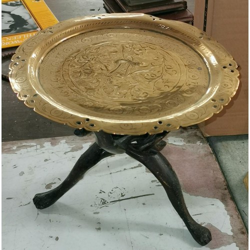 31 - 30.5 cm diameter Indian brass tray top table