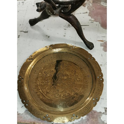 31 - 30.5 cm diameter Indian brass tray top table