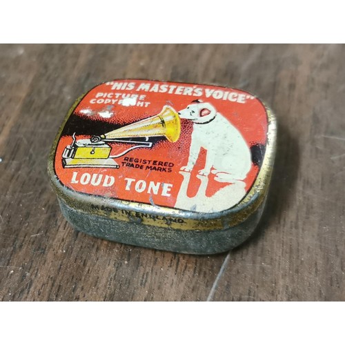 35 - Vintage HMV tin with loud tone gramophone needles