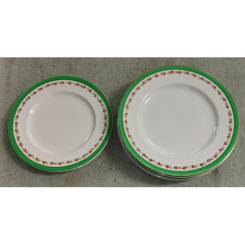 60 - Set of 6 x 25 cm diameter dinner plates and 2 x 22 cm diameter matching large side plates by Alfred ... 