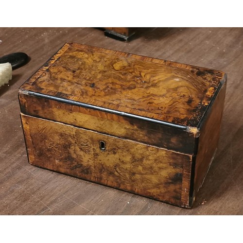 77 - 21 x 12 x 12 cm vintage inlaid walnut box