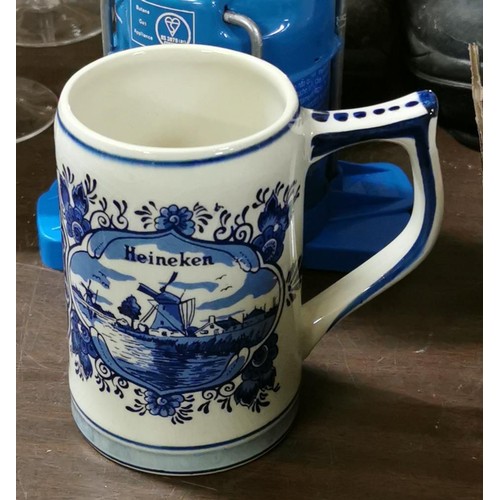 137 - 13 cm tall vintage Delft Heineken tankard