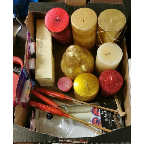 140 - Box of assorted mixed candles