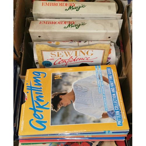 151 - Bundle of sewing/knitting related magazines, some in binders, including Get Knitting, Embroidery Mag... 