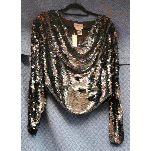 167 - New and tagged Frank Usher sequin top size medium