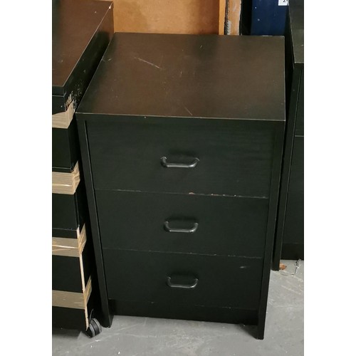 177 - 39.5 x 40 x 59.5 cm black 3-drawer chest