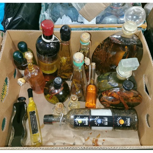 191 - Bundle of assorted size infused olive oil, no use by dates but would recommend for decoration purpos... 