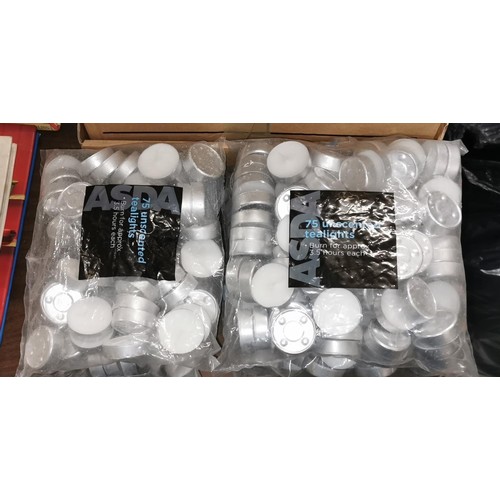 206 - 2 x new packs of 75 unscented tea lights