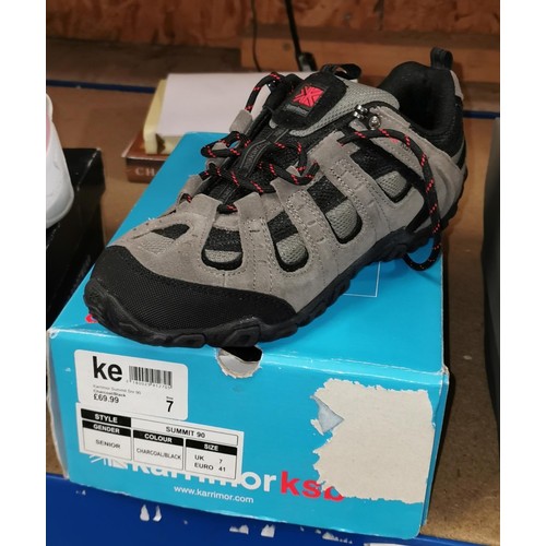 213 - Boxed and unworn ladies' Karrimor charcoal and black walking shoes