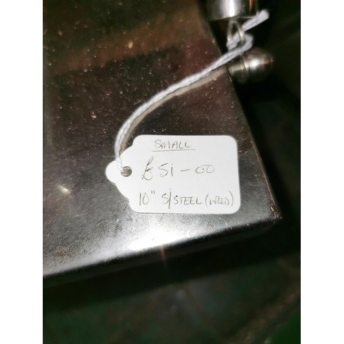 30 - As new approx 35 x 15 x 28 cm stainless steel with rope handle candle lantern